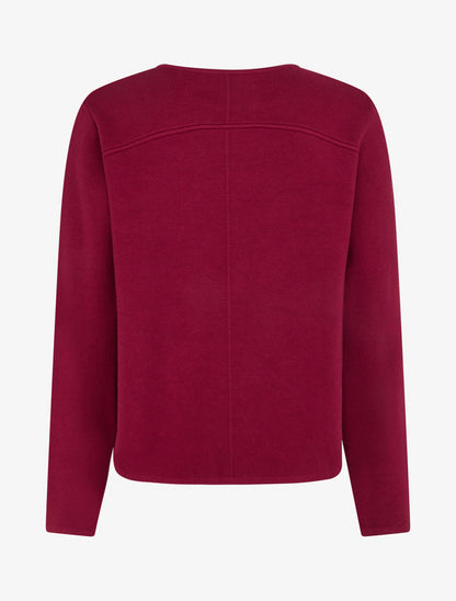 Cardigan uni à deux boutons - Lie de vin - 2