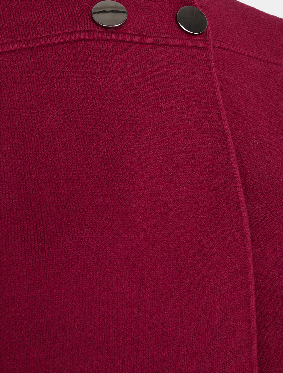 Cardigan uni à deux boutons - Lie de vin - 3
