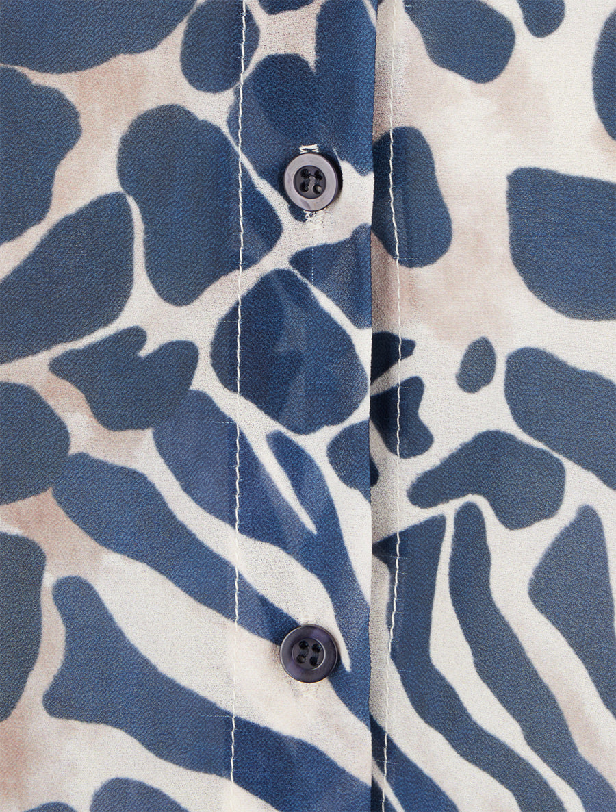 Chemise transparente droite imprimé animal - Marine - 3