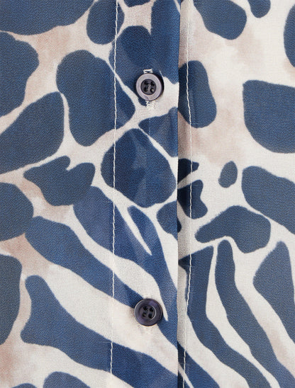Chemise transparente droite imprimé animal - Marine - 3