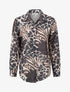 Chemise transparente droite imprimé animal - Noir - 1