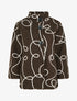 Blouson effet laine bouclée à motif fantaisie - Marron foncé - 1