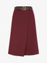 Jupe mi-longue style portefeuille - Bordeaux - 1