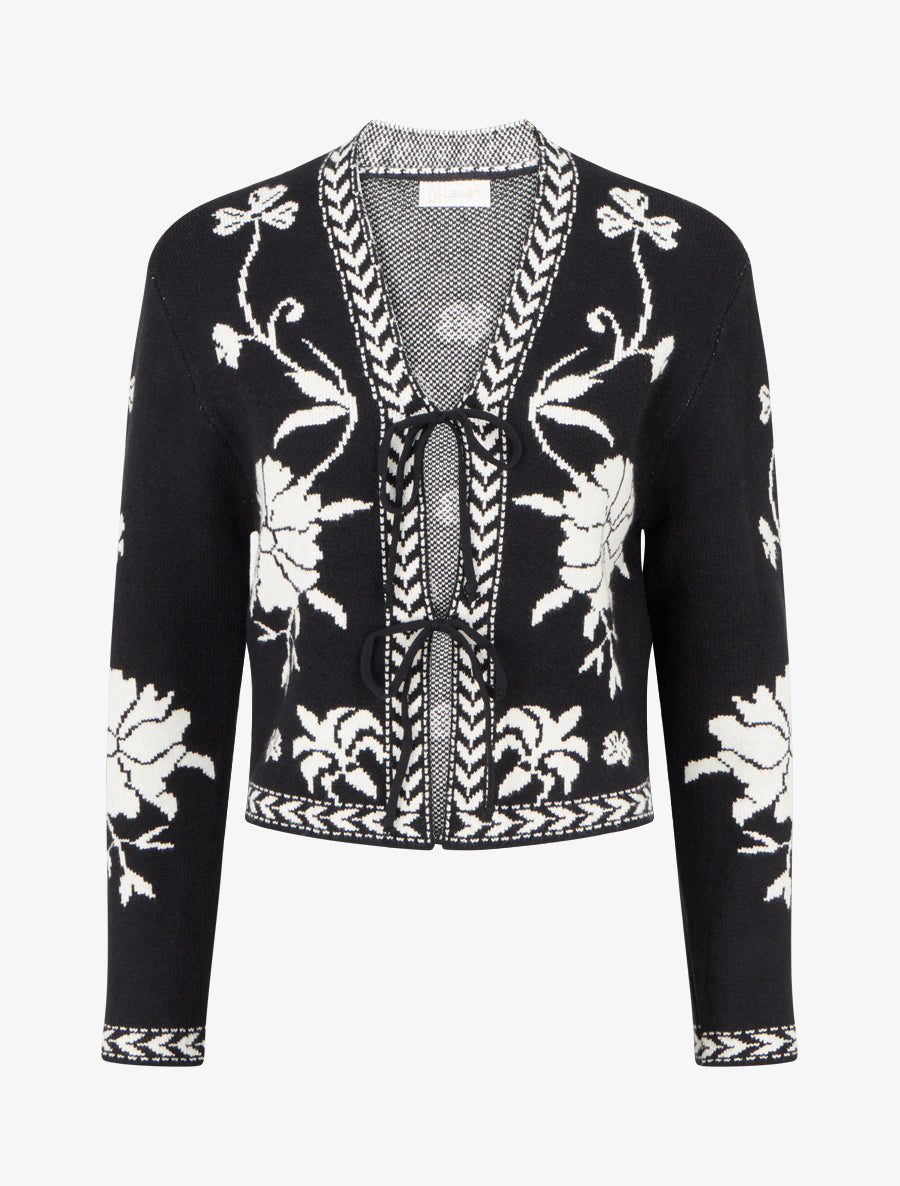 Gilet à nouer à imprimé baroque - Noir - 1