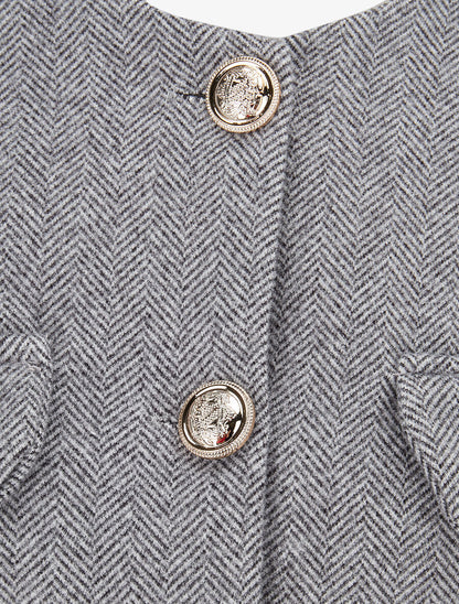 Veste en tweed coupe carrée - Gris - 3