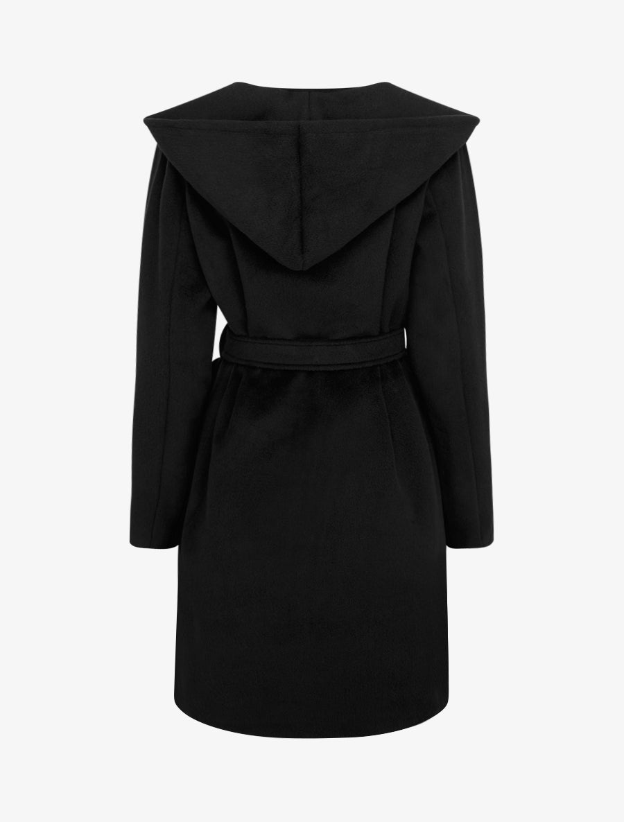 Manteau long à capuche - Noir - 2