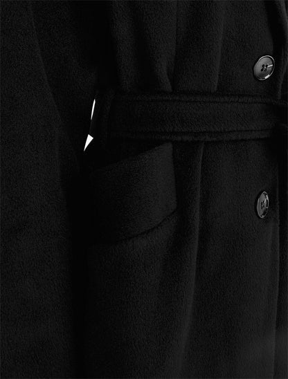 Manteau long à capuche - Noir - 3