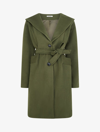 Manteau long à capuche - Kaki - 1