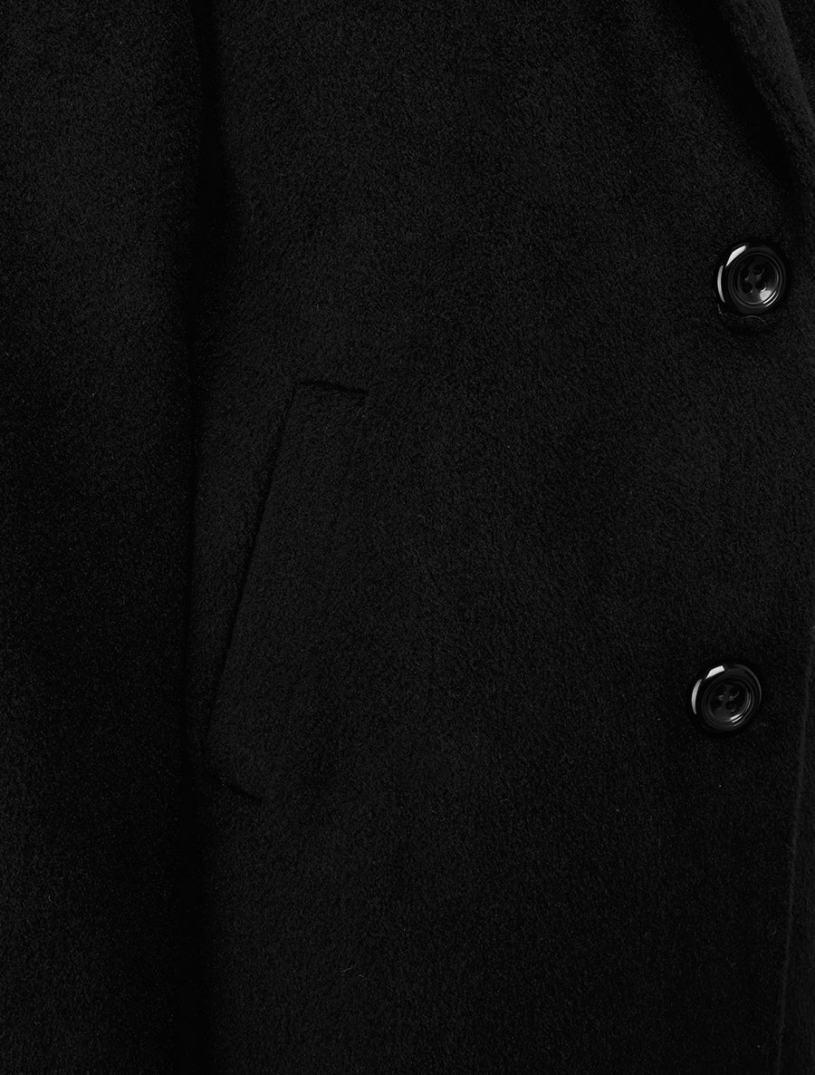 Manteau droit long - Noir - 3