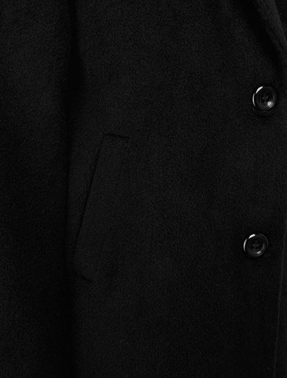 Manteau droit long - Noir - 3