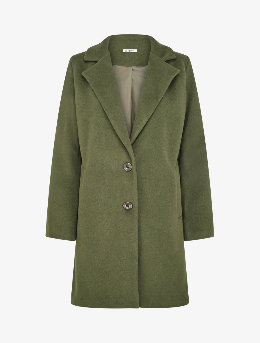Manteau droit long - Kaki - 1