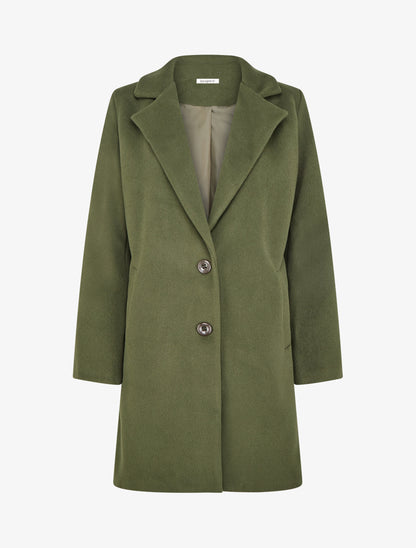 Manteau droit long - Kaki - 1