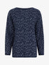 Pull imprimé léopard irisé - Marine - 1
