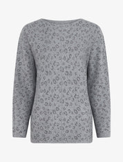 Pull imprimé léopard irisé - Gris - 1