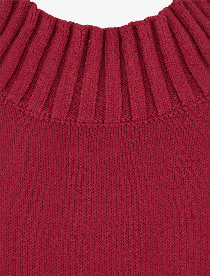 Pull à manches à détail irisé - Lie de vin - 3