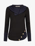 Pull fin à col rond stylisé - Noir/marine - 1