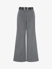 Pantalon épais imprimé à rayures - Gris - 1