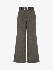 Pantalon épais imprimé tartan - Noir - 1