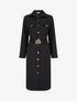 Robe chemise longue à poches décoratives - Noir - 1