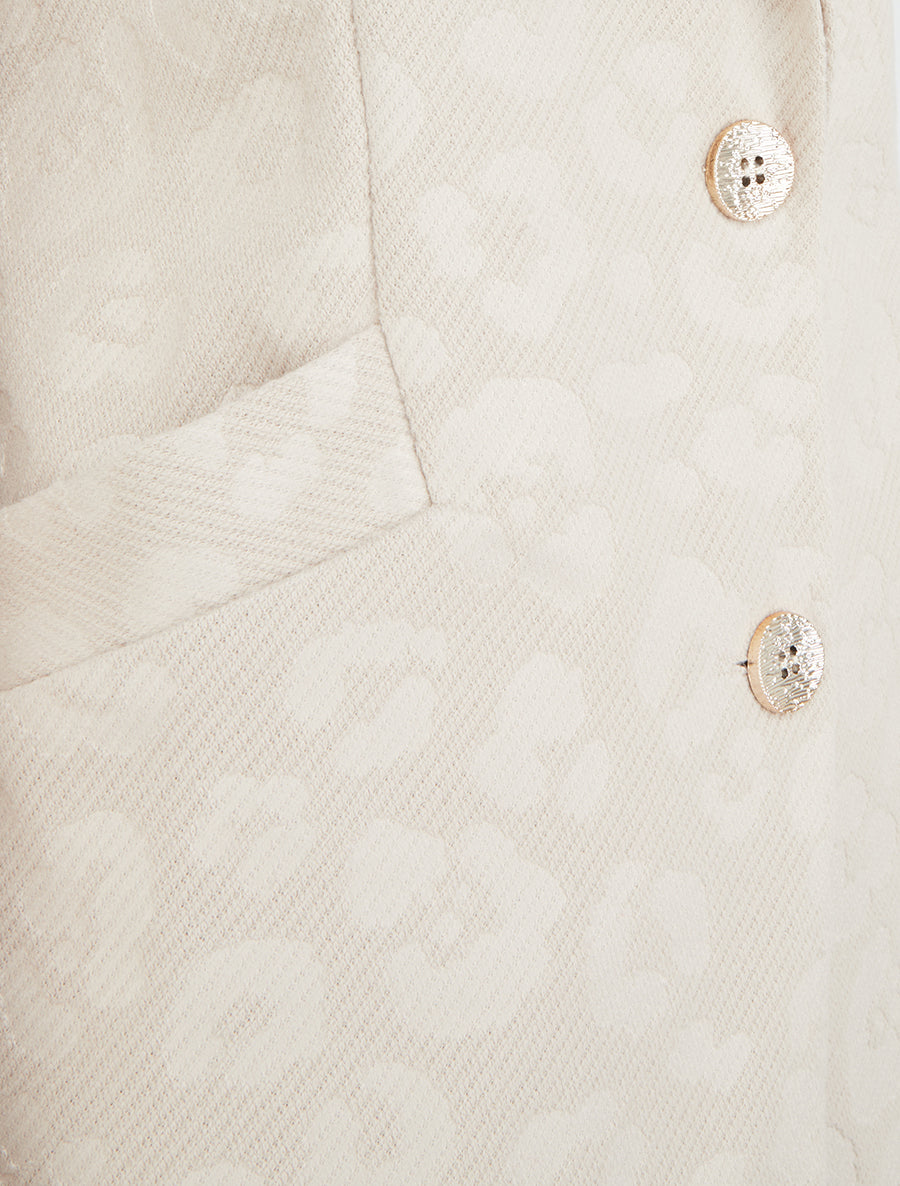 Manteau droit à motif léopard - Beige - 3