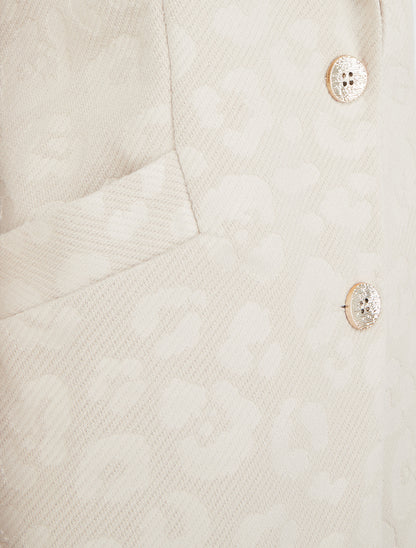 Manteau droit à motif léopard - Beige - 3