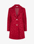 Manteau droit à motif léopard - Rouge - 1