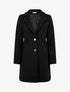 Manteau uni boutonnée à col cranté - Noir - 1
