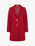 Manteau uni boutonnée à col cranté - Rouge - 1