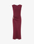 Robe longue fendue à empiècement bijou - Lie de vin - 1