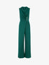 Combinaison unie à pan et boutons décoratifs - Vert sapin - 1