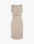 Robe fourreau à empiècement bijou - Beige - 1