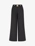 Pantalon droit à ceinture fantaisie - Noir - 1