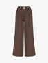 Pantalon droit à ceinture fantaisie - Marron - 1