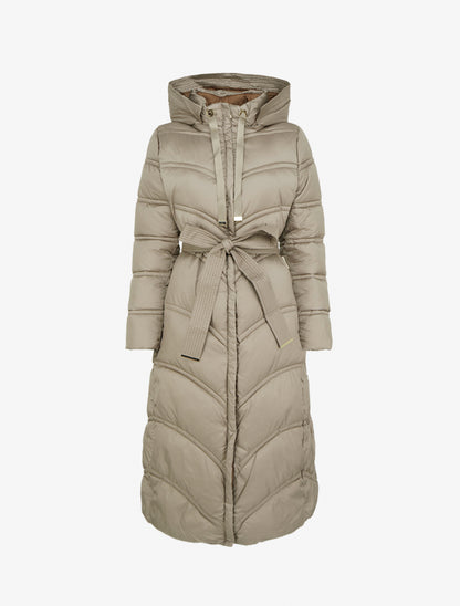 Doudoune longue à capuche - Taupe - 1