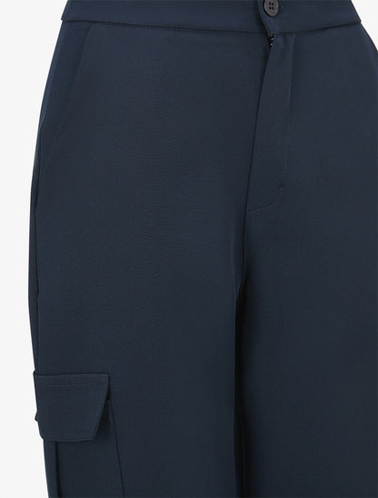 Pantalon droit à poches - Marine - 3