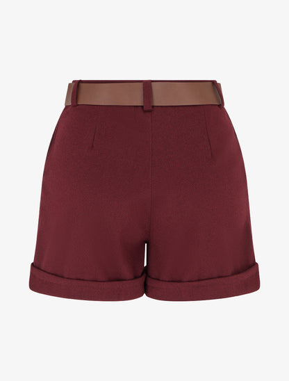 Short à revers imprimé chevron - Bordeaux - 2