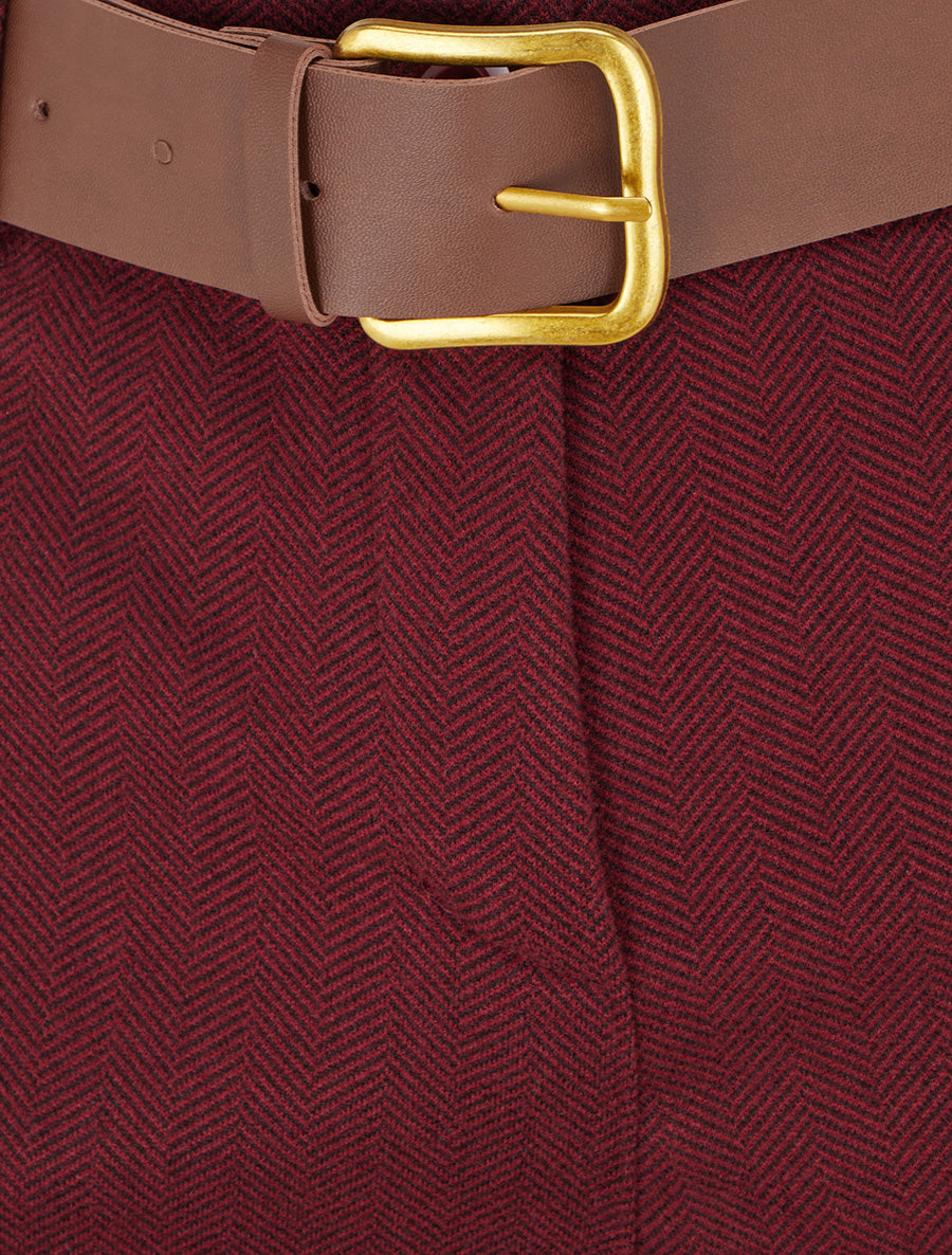 Short à revers imprimé chevron - Bordeaux - 3