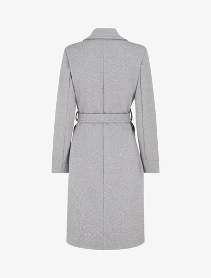 Manteau en laine mélangéee à col cranté - Gris - 2
