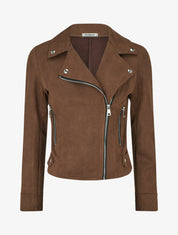 Veste en suédine à fermeture zippée - Marron