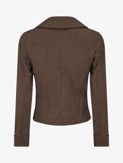 Veste en suédine à fermeture zippée - Marron