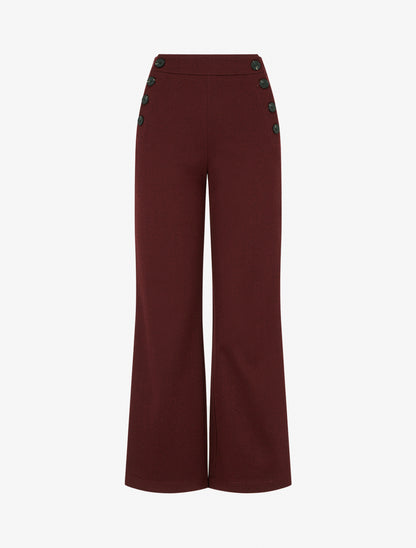 Pantalon à pont droit imprimé chevron - Bordeaux