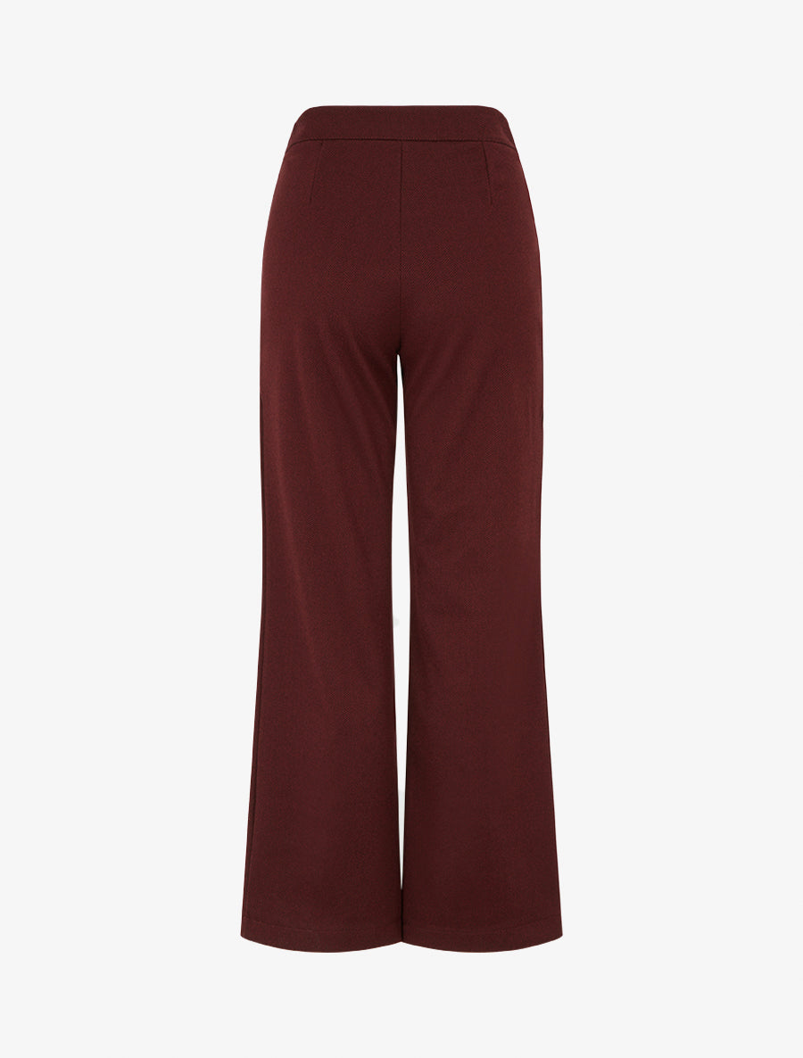 Pantalon à pont droit imprimé chevron - Bordeaux
