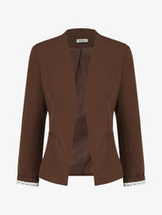 Veste droite à épaulettes - Marron
