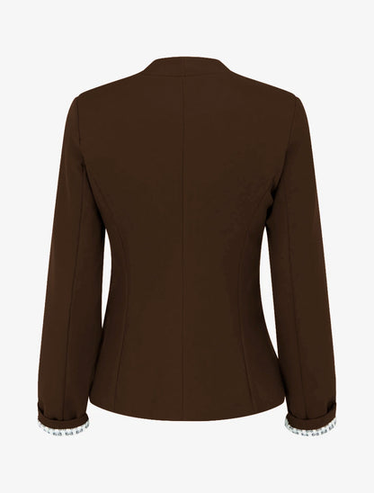 Veste droite à épaulettes - Marron