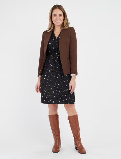 Veste droite à épaulettes - Marron