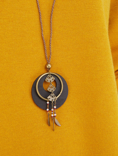 Pull droit à bords asymétriques - Jaune moutarde - 3