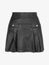Jupe short plissée en simili - Noir - 1