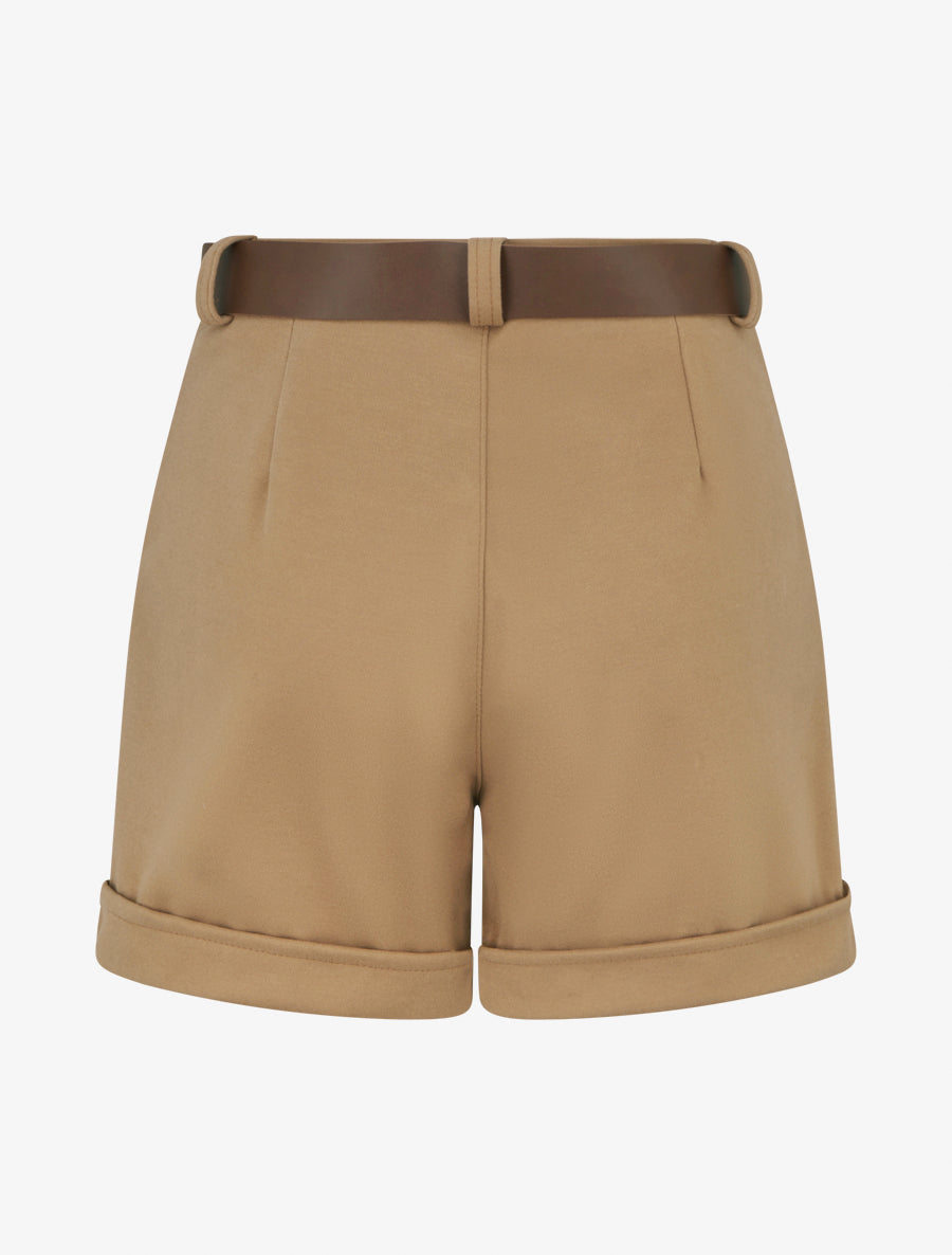 Short uni épais à revers - Camel - 2