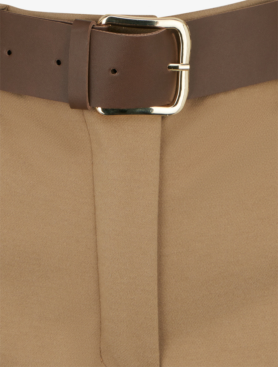 Short uni épais à revers - Camel - 3