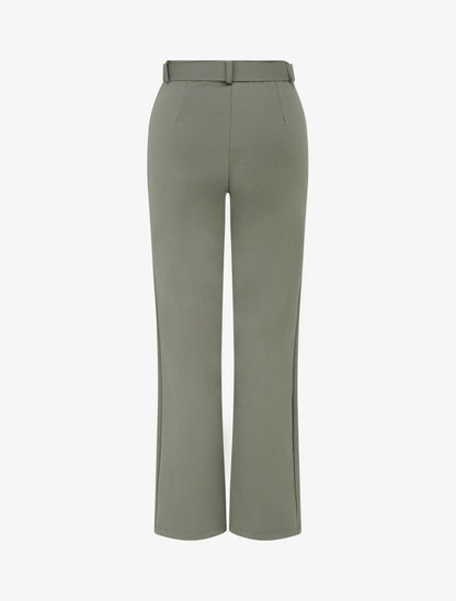 Pantalon droit ceinturé - Kaki - 2